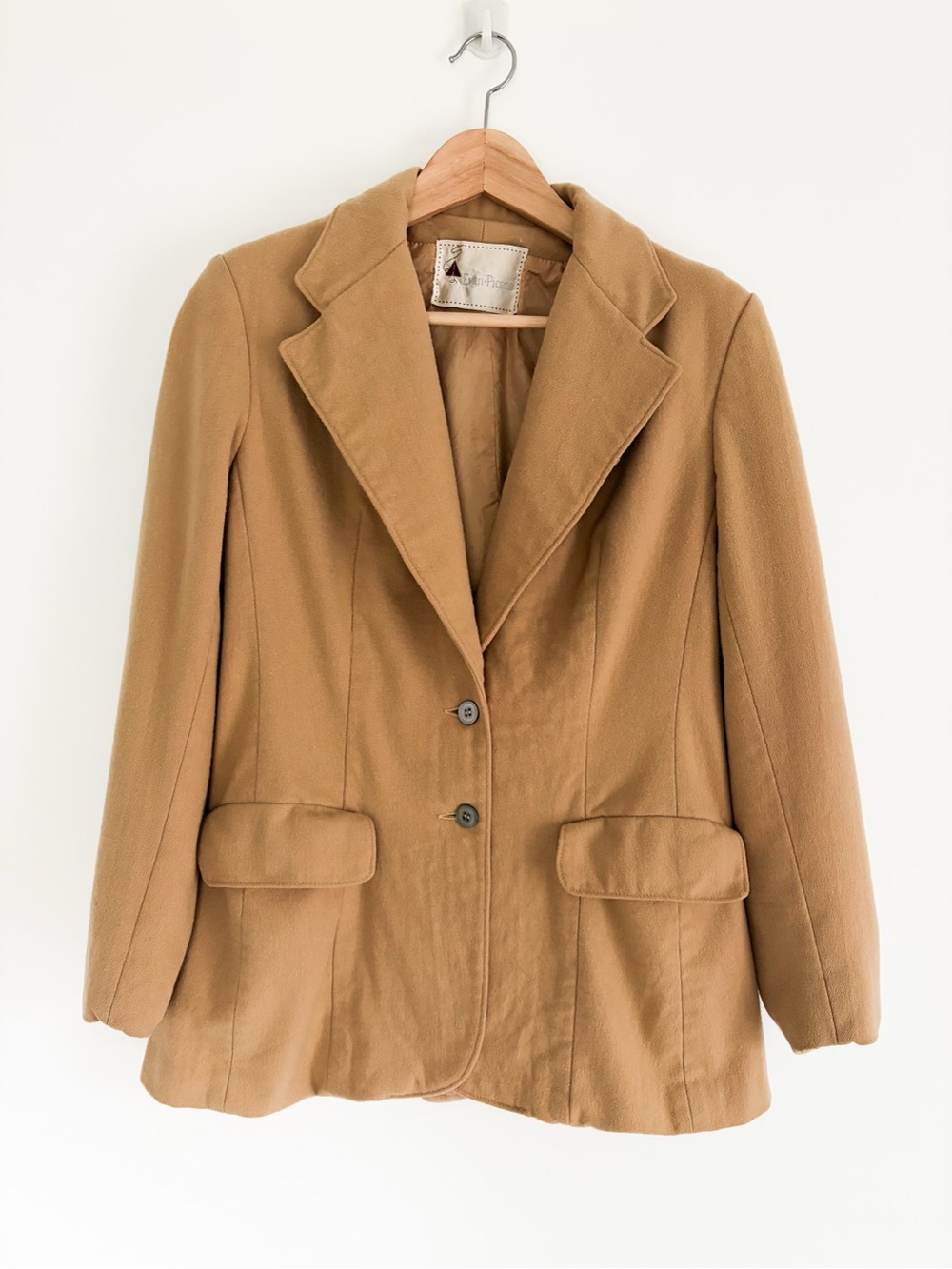 Vintage 70s Evan Picone Tan Wool Blend Tailored Blazer Jacket – Size S / 6